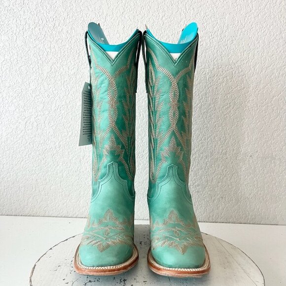 NEW Lane Saratoga Womens Square Toe Cowboy Boots 5.5 Turquoise Western Cowgirl - Picture 7 of 13